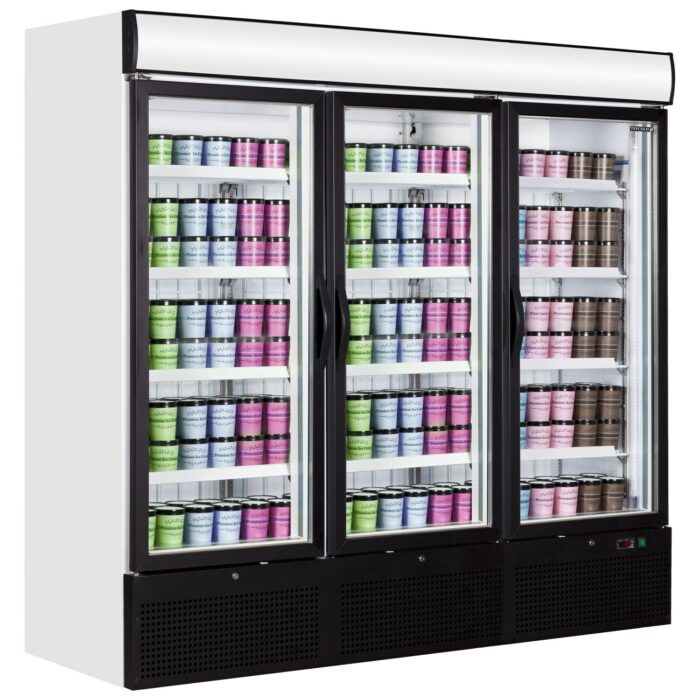 NF7500G Three Glass Door Display Freezer for Optimal Product Visibility
